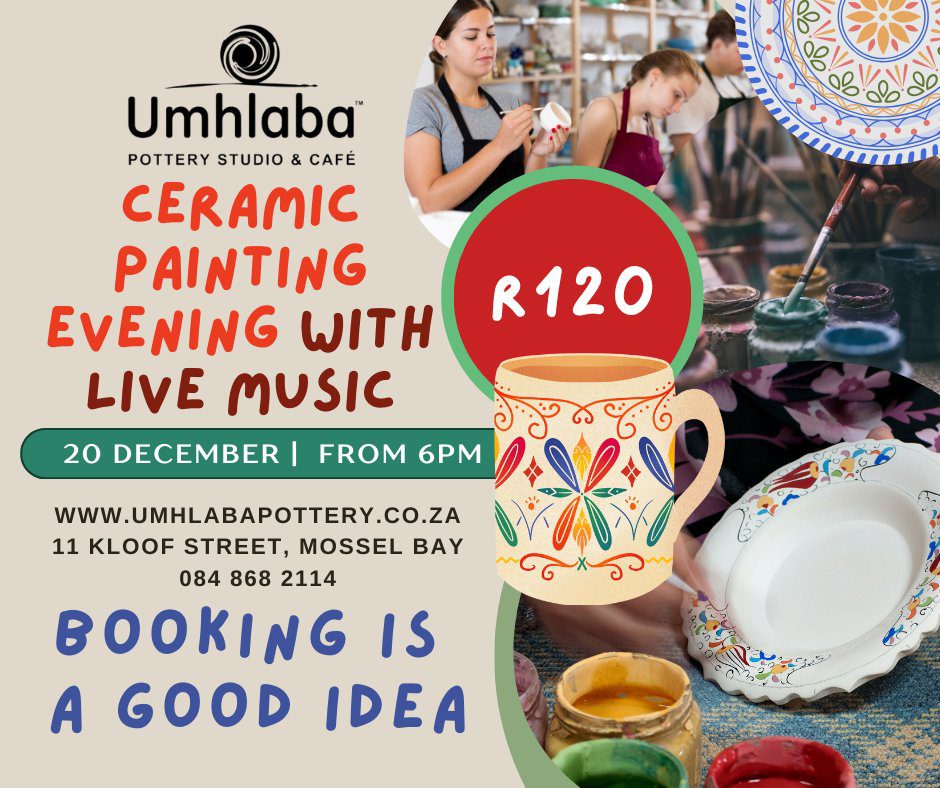 ceramic painting evening at umhlaba 20 dec 24