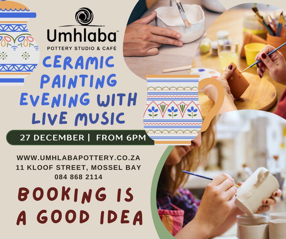 ceramic painting evening at umhlaba 27 dec 24